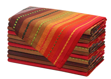 Salsa Stripe Cloth Napkin - 12 Pack Pure Cotton Dinner Napkins