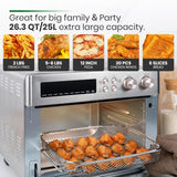 Infrared Heating Air Fryer Toaster Oven, Extra Large Countertop Convection Oven 10-in-1 Combo, 6-Slice Toast, Enamel