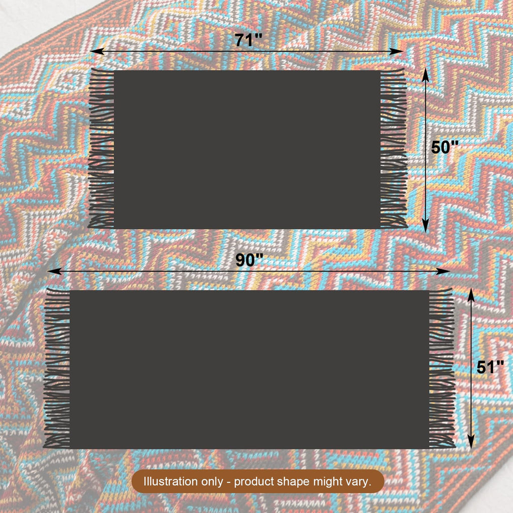 Throw Blanket, Bohemian Fringe Throws for Sofa Bed Couch