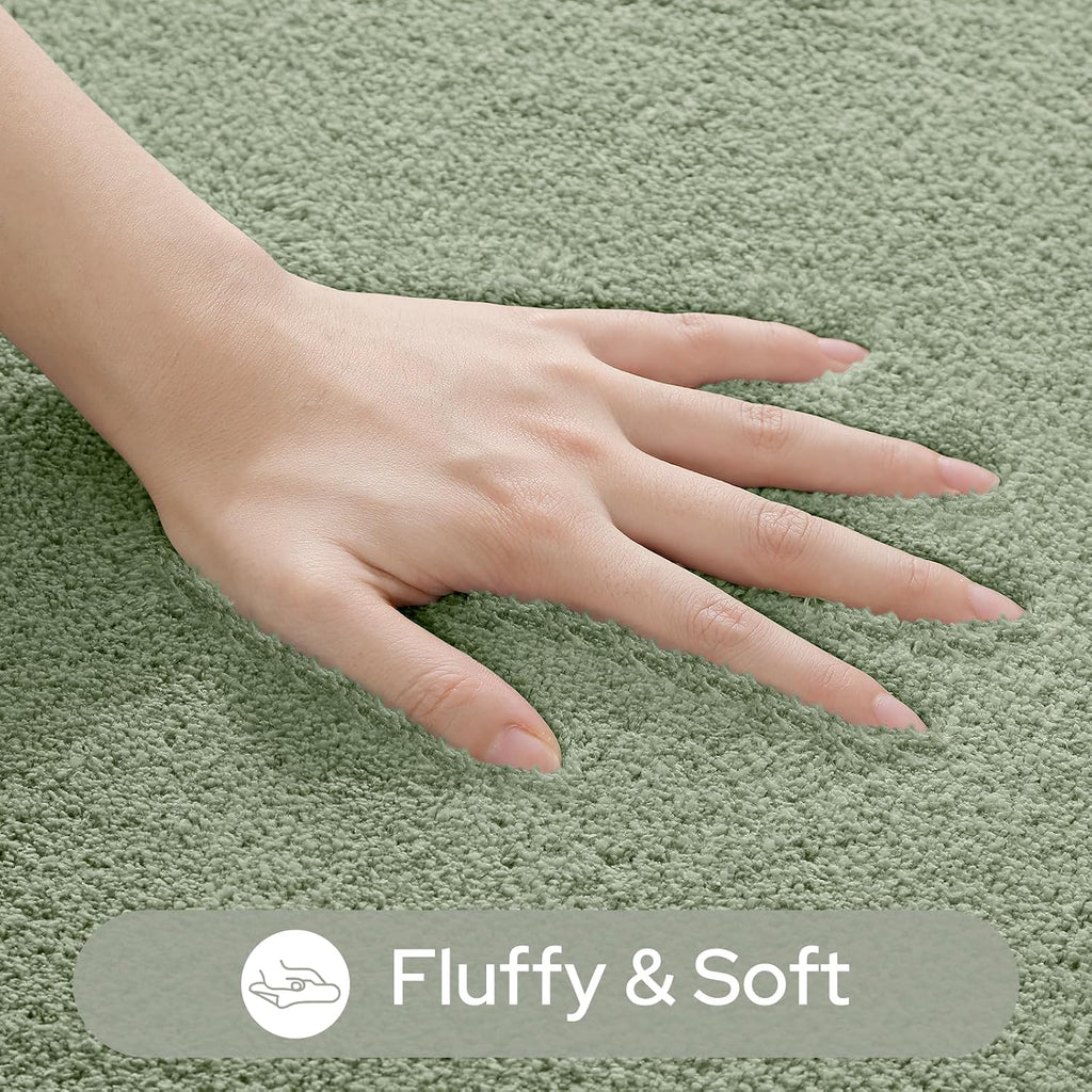 Upgraded Bathroom Rugs Set 3 Piece, Ultra Soft Memory Foam Bath Mats, Super Absorbent Non Slip Washable U-Shaped
