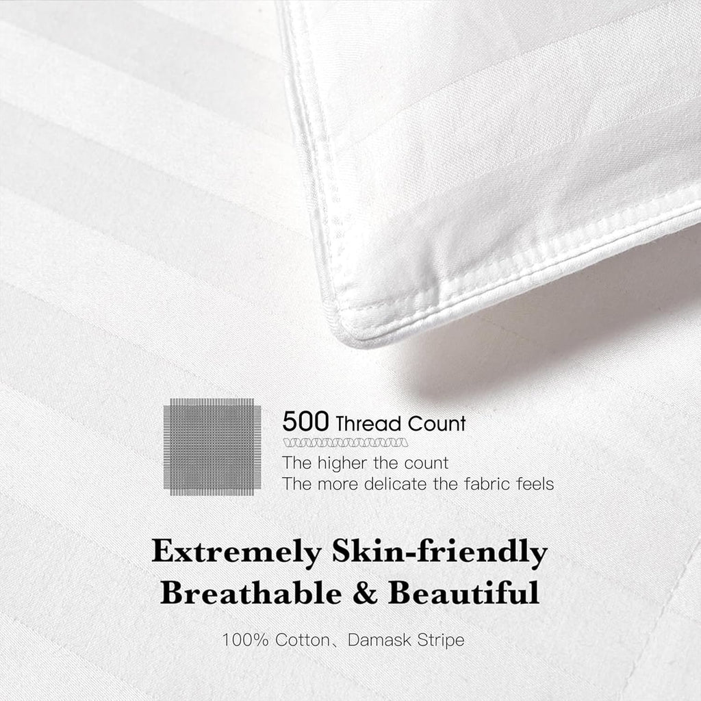 Luxury White Down Comforter Queen, 600 Fill Power All Season Down Duvet Insert Queen