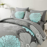 7 Pieces Bed in a Bag Floral Comforter Set Queen Flowers Bedding Set Soft Microfiber Boho Comforter Sets with 1