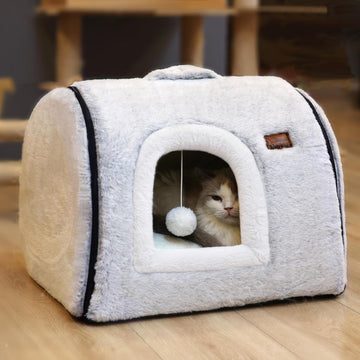 Cat Bed cave-cat beds for Indoor Cats,Soft and Comfortable,Cute cat House,with Removable Washable Cushioned