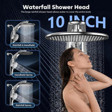 Shower Head with filtered Handheld High Pressure daul Shower Heads with Handheld Spray Combo and 10 Sprays Handheld