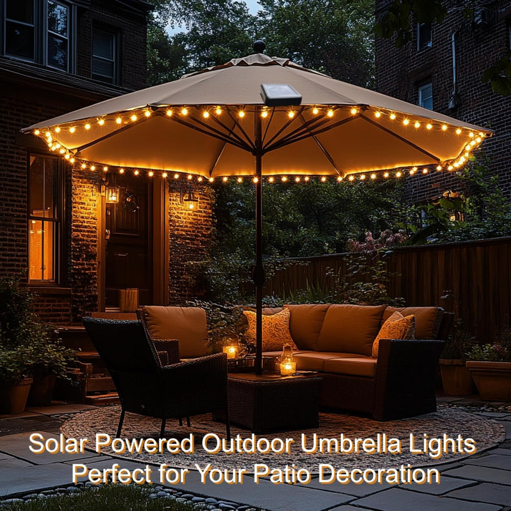 LED String Lights Umbrella - 60 Shatterproof Globe Waterproof Lights