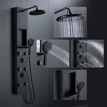 PF Shower Panel Tower Adjustable Shower Arm Height Rainfall Head System