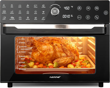32 Quart Air Fryer & Oven | Digital Airfryer with 20 Presets, Dual Cook, Rotisserie, Bake & More | M