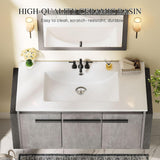36" Modern Wall Mounted Bathroom Vanity with Sink - White & Gray Cabinet with 2 Soft-Close Doors