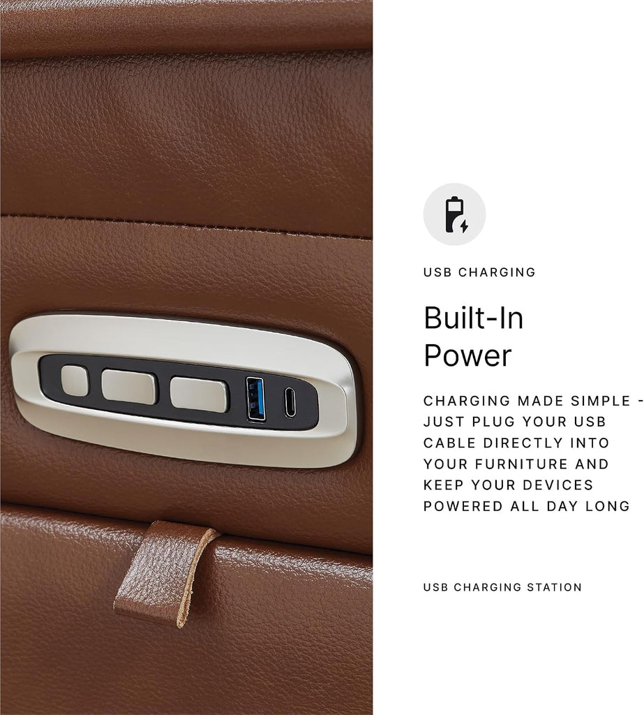Contemporary Power Recliner, 42.25" H x 44.25" W x 40" D, Solid and Engineered Wood Frame, Polyester Upholstery