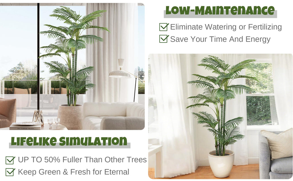 Artificial Areca Palm Tree 7FT with 29 Leaves & 4 Trunks
