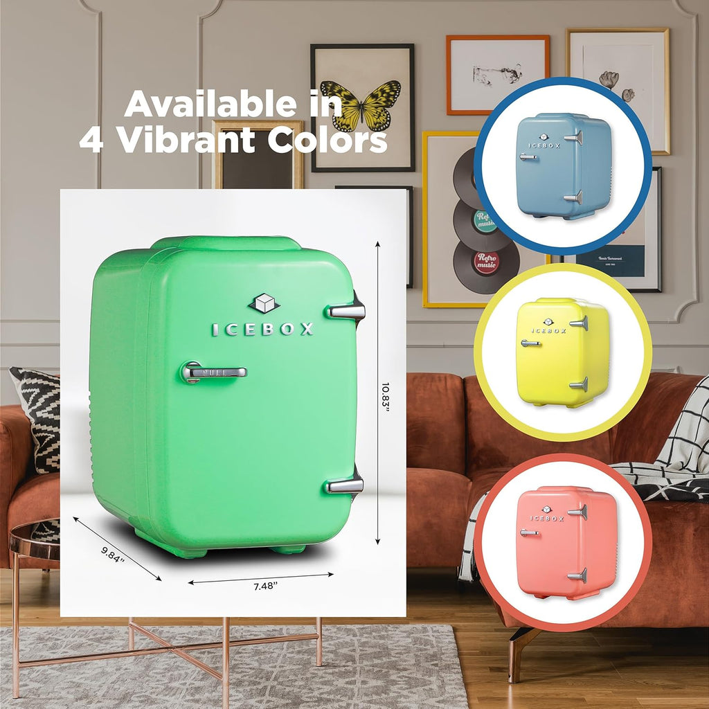 IBMF4MNT Mini Fridge For Bedroom, Skincare Refrigerator, Portable Cooler & Warmer for Makeup, for Office & Home, Mini