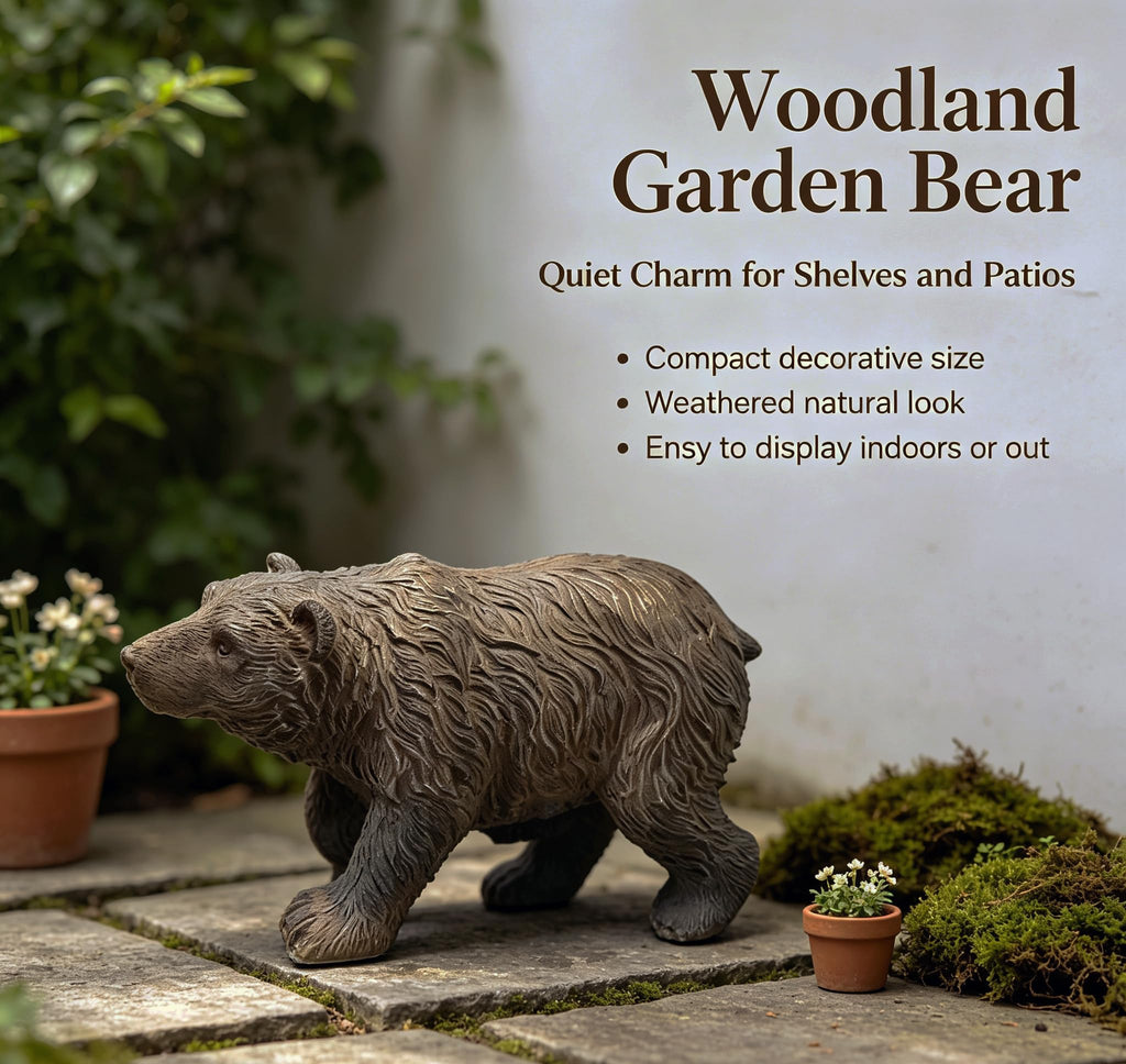 Rustic Bear Statue Shelf Decor