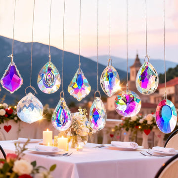 10 Pcs Colorful Crystal Suncatcher Prisms Chandelier Crystals Replacement - Crystal Suncatchers for Lamp Windows