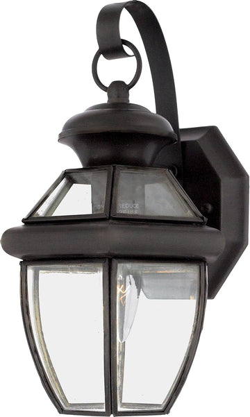 Newbury 12 Inch Outdoor Wall Lantern with Clear Beveled Glass - Medici Bronze