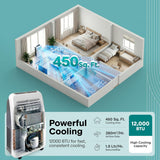 Portable Air Conditioner with Heat & Built-in Dehumidifier 12,000 BTU