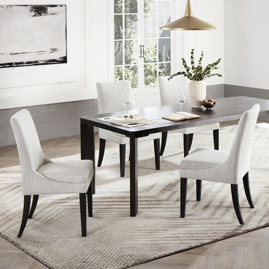 Upholstered Dining Chairs Modern Sidechair Performance Fabric High Back Armlesschair for Diningroom Kitchen,Linen,Set