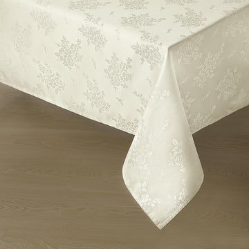 Jacquard Rectangle Tablecloth, Waterproof Elegant Damask Rose Floral Pattern Table Cloth, Washable D