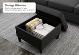 Sectional Couches for Living Room - Convertible L-Shaped Couch, Grey 3 Seater Modern Linen Sofa