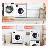 2.65 Cu.Ft Portable Dryer with Exhaust Hose, Clothes Dryer with Four Functions, 1400w Dryer Machine with Stainless