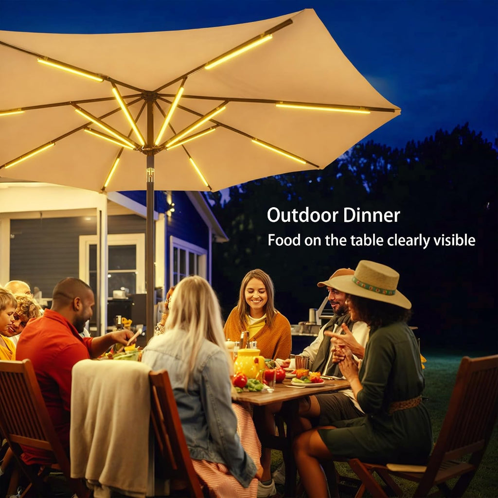 Outdoor Patio Umbrella Lights, 1000 Lumens 15W Warm White LED