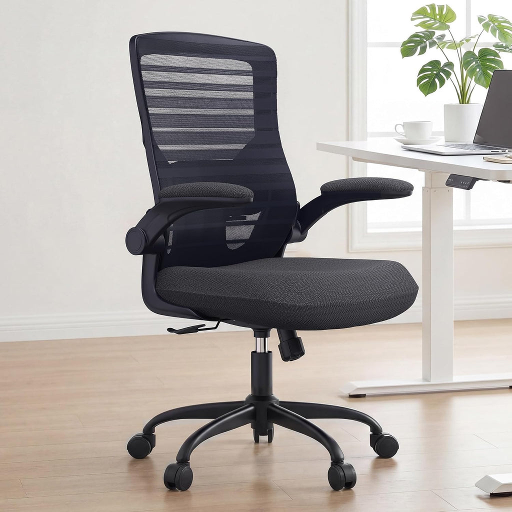 Ergonomic Office Desk Chair for Long Hours - 4" Thick Molded Foam Cushion, Enhanced Lumbar Support
