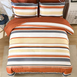 Queen Comforter Set, 7 Pieces Bed in a Bag Orange Queen Bed Set, Soft Boho Striped Bedding Sets with Sheets