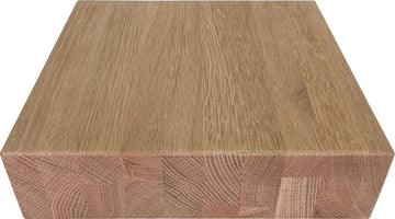 Butcher Block Floating Stair Tread - Plain Sawn White Oak (48In L X 12In D X 4In Thick)