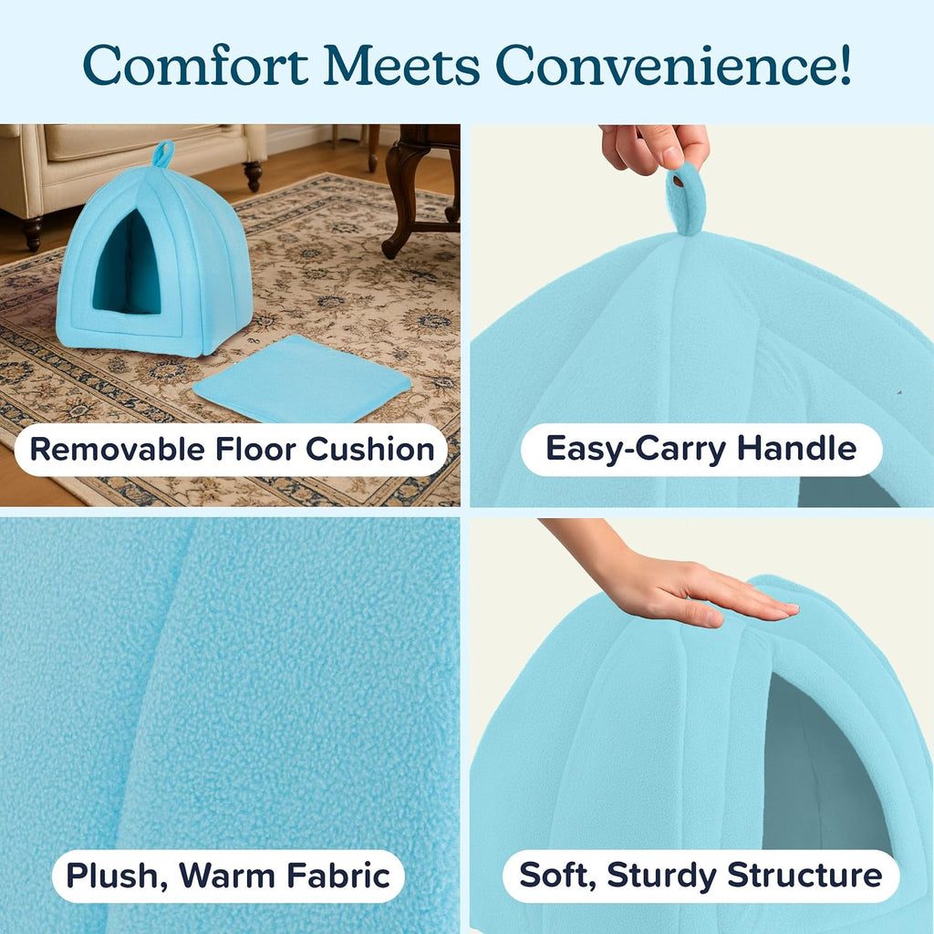 Cat House - Indoor Cat Bed with Removable Foam Cushion