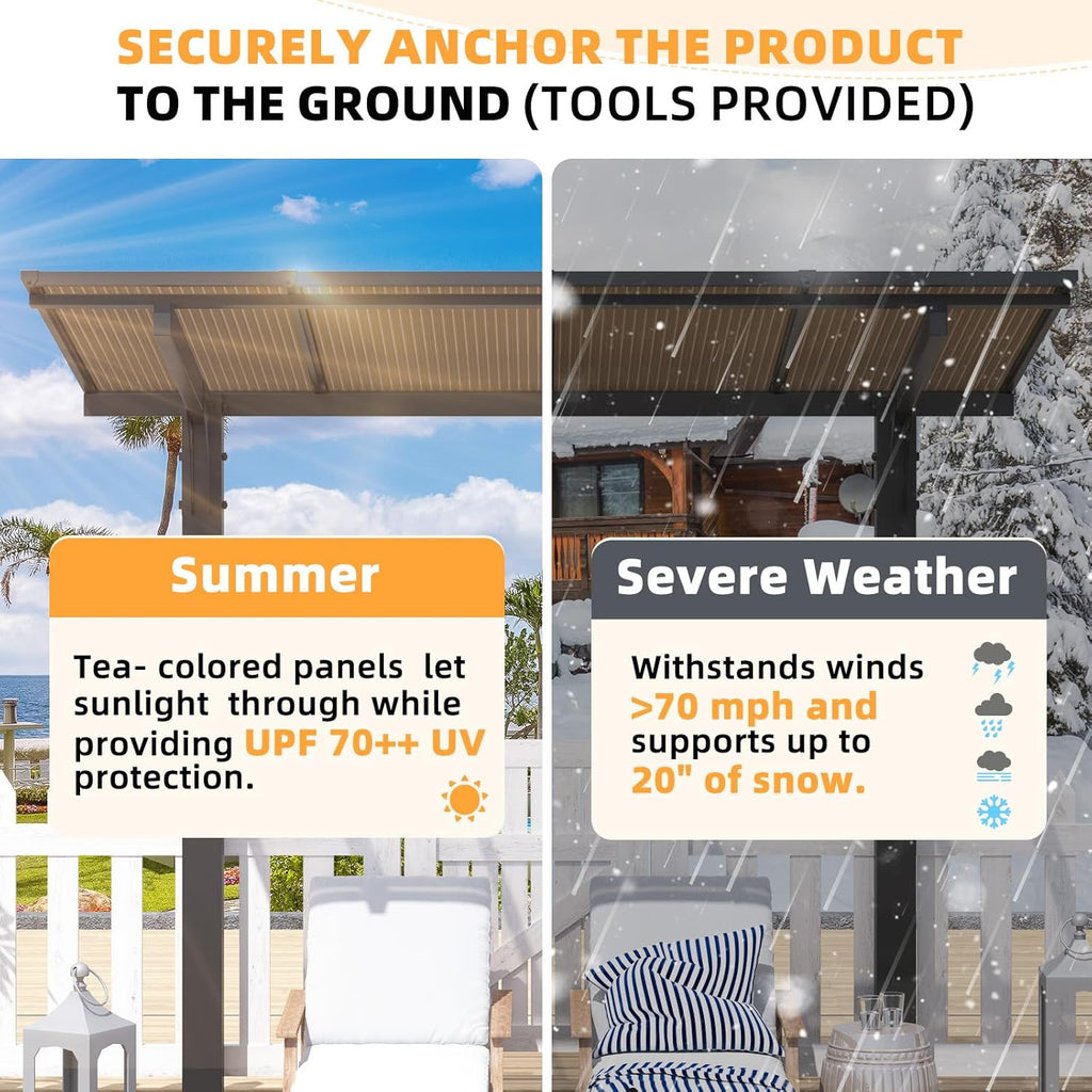 8' x 5' Grill Gazebo Outdoor Pergola for Patio, Freestanding - Image 2