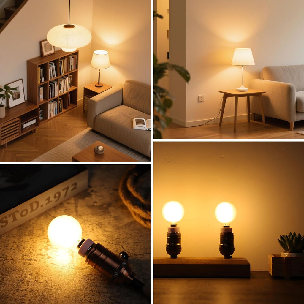 G16.5 LED Light Bulb 40w Equal 4W Type G Bulb,Dimmable Frosted E12 Globe Bulb,Round Candelabra Light Bulbs for