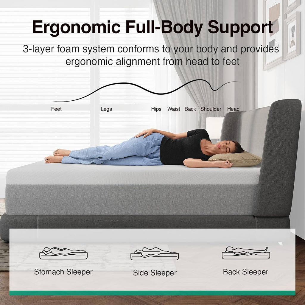 Bliss Cooling Queen Mattress, 12 Inch Gel-Infused Memory Foam