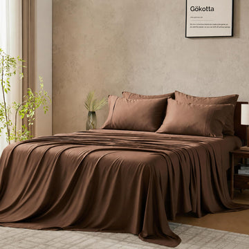King Bamboo Rayon Sheets 6 Pieces, Soft Cooling Sheets Stay Put