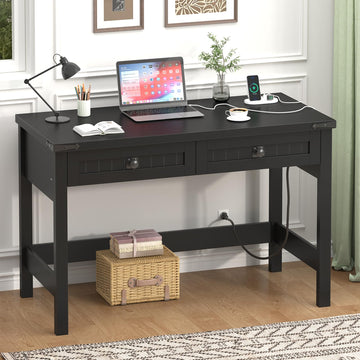39 Inch Farmhouse Small Computer Desk with Drawers