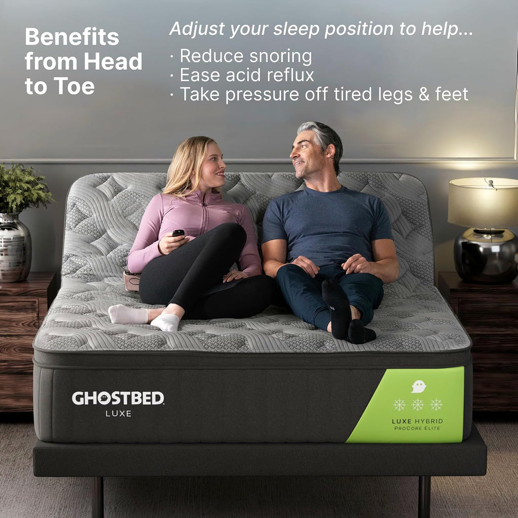 Adjustable Bed Frame Base with Wireless Remote - Zero Gravity & Massage Settings, USB Ports, Relaxing Adjustable Bed - Set of 2