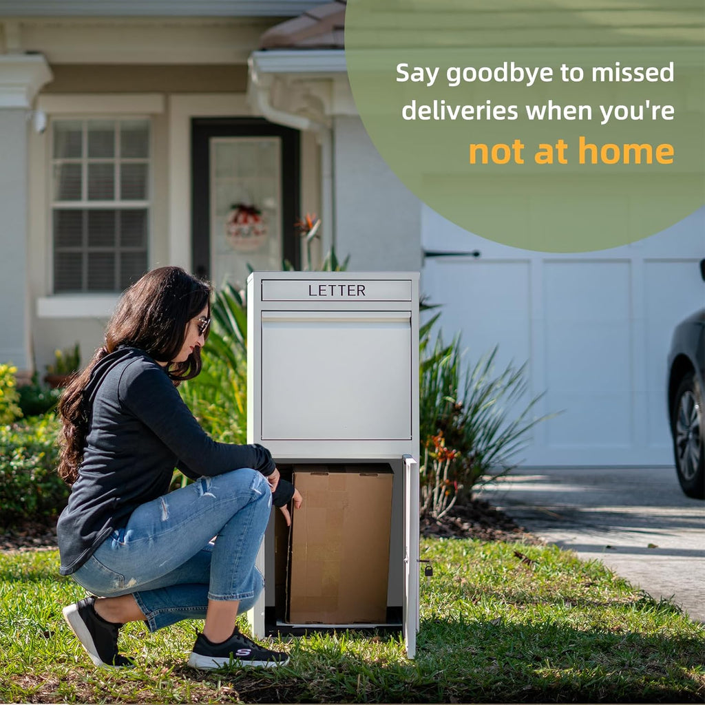 Package Delivery Boxes ，Extra Large Package Drop Boxes，Anti-Theft Lockable Parcel Delivery Box Porch with Secure