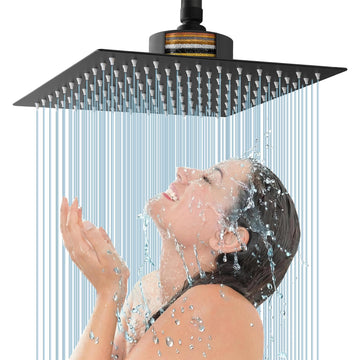 Rain Shower Head with Filtered - High Flow Bathroom Rainfall Filter Showerhead For Hard Water, Upgraded 304 Stainless