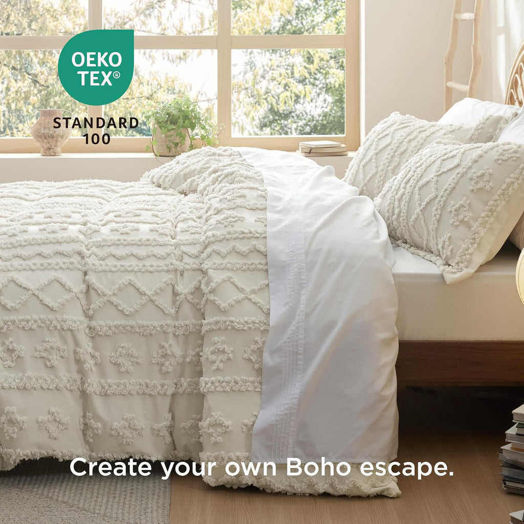 Boho Duvet Cover, Soft & Comfortable Elegant Design Boho Bedding for Decoration, Machine Washable Comforter