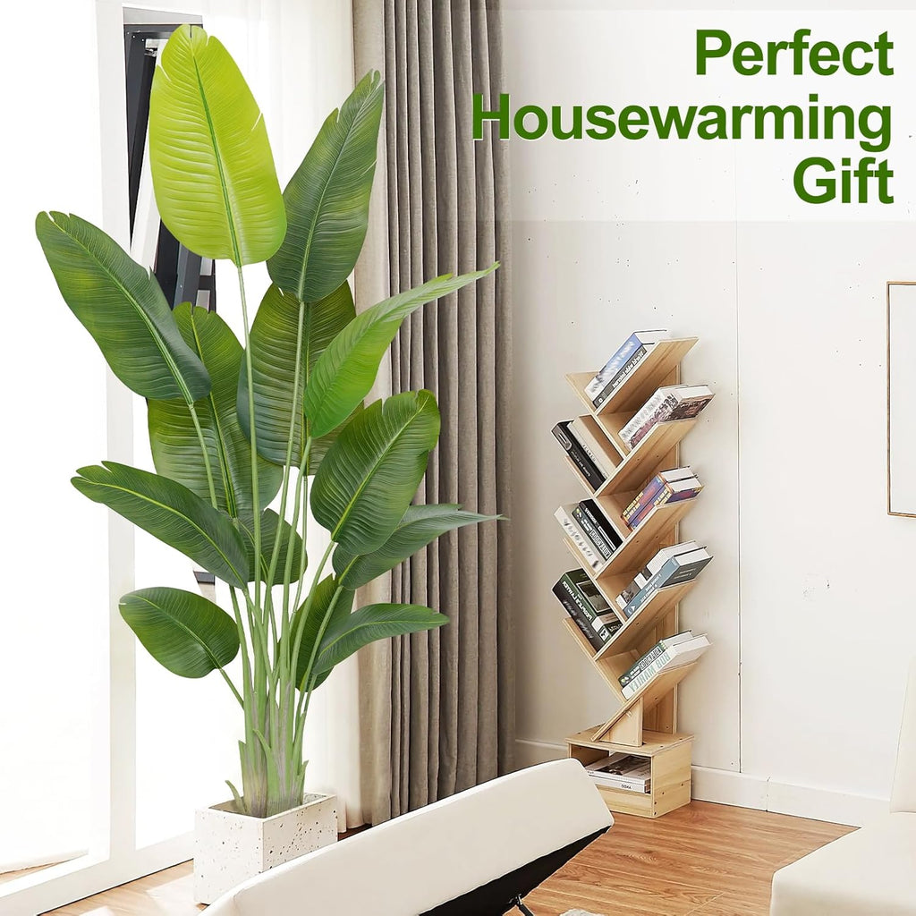Lifelike Bird of Paradise Artificial Plant,6ft Faux Banana Leaf Tree with 13 Trunks - Perfect Indoor Silk Floor Plant