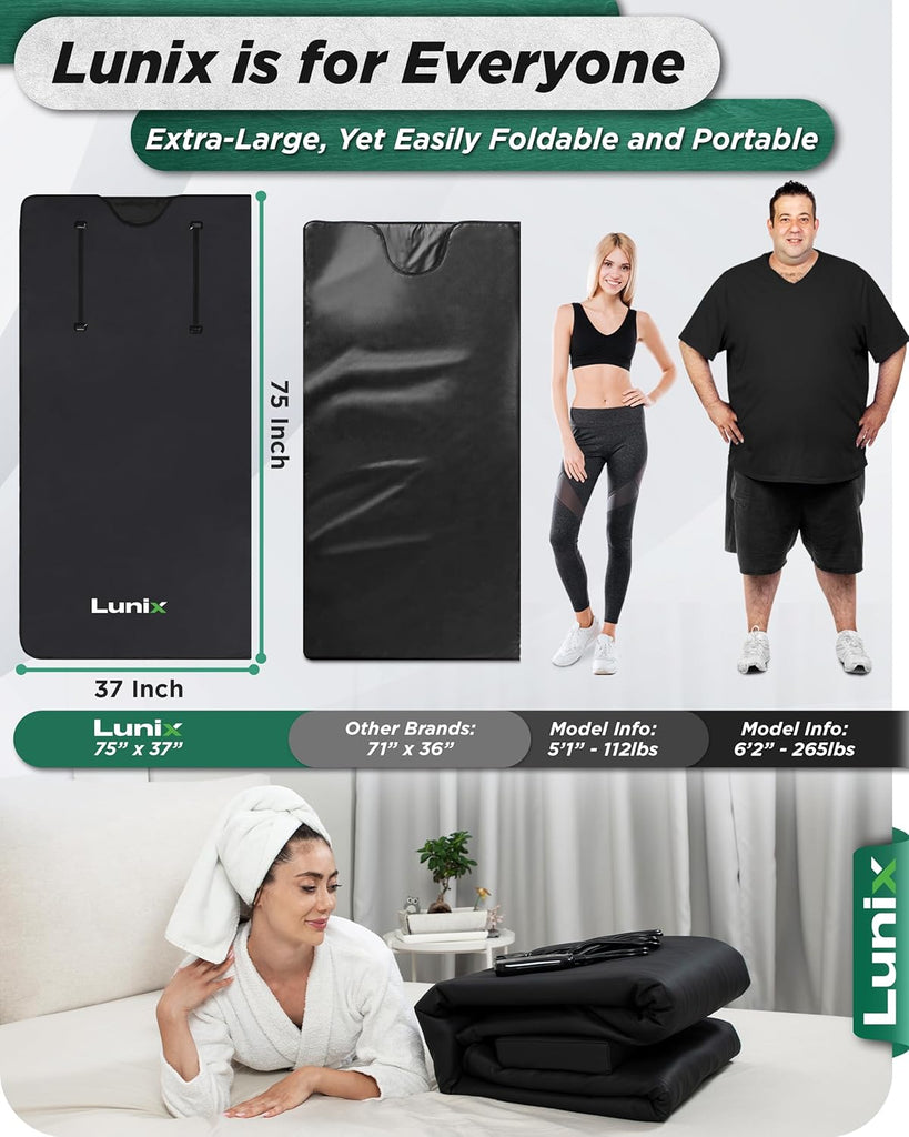 LX17 Infrared Sauna Blanket, Portable Sauna Bag for Relaxation, Detox & Stress Relief, Adjustable Heat 77