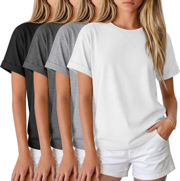 4 Pack Girls' Short Sleeve T-Shirts