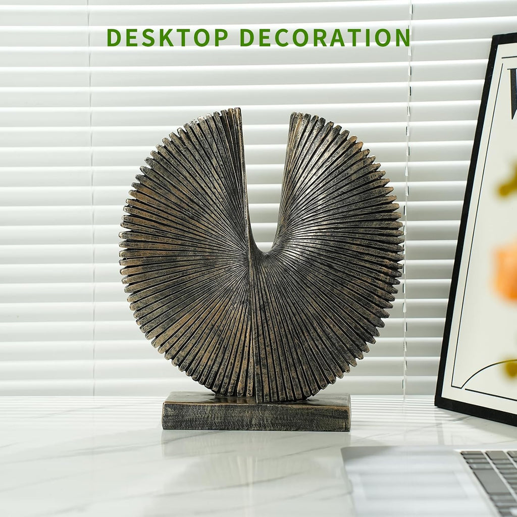 Abstract Round Decorative Sculpture , Dining Living Room Desk Decor,Geometric Home Decor Statues,Shelf Top Decor