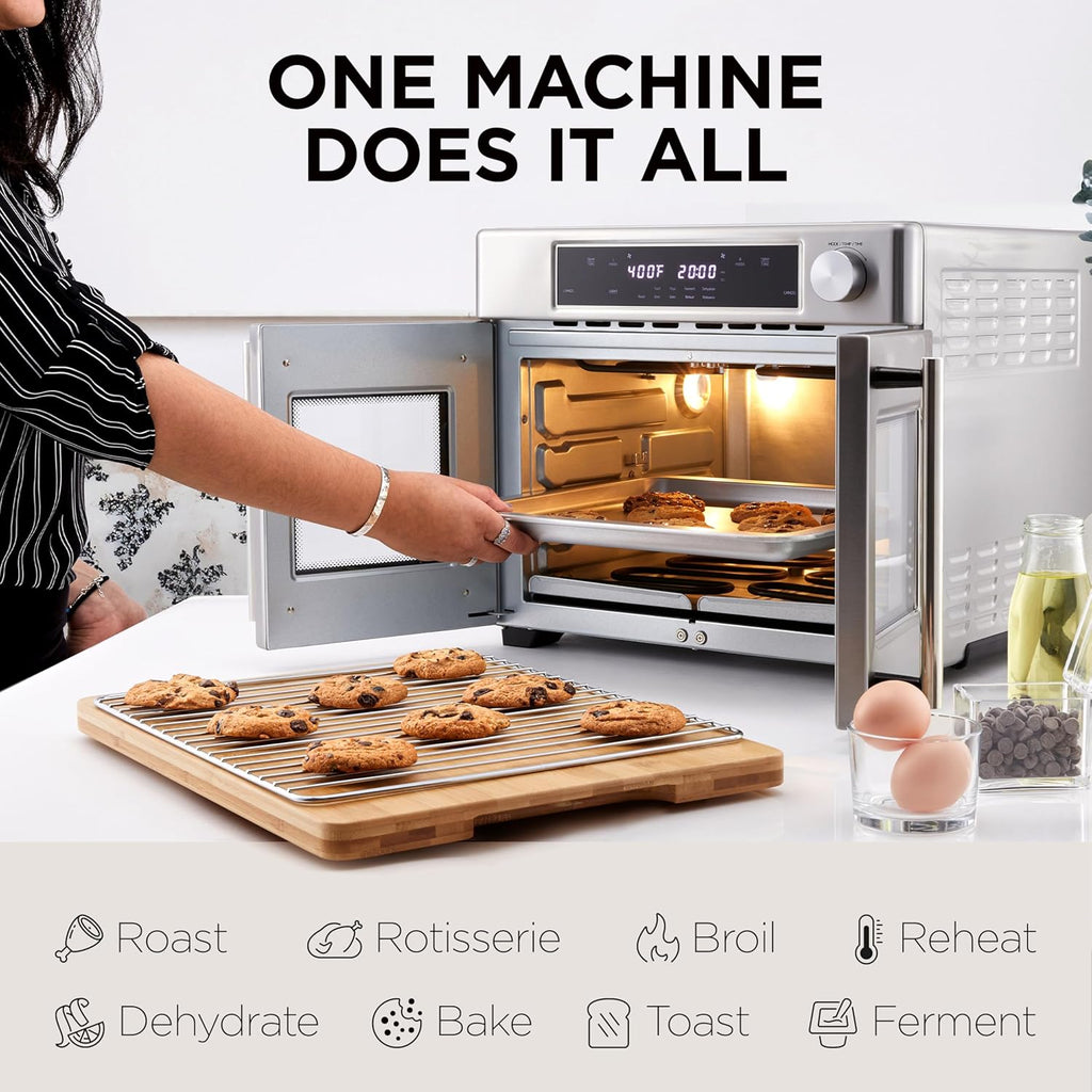 Dual Zone Air Fryer French Door Oven - 32 Quatity Convection Toaster Combo, 10-in-1 Multifunction Up to 450° - 1800W