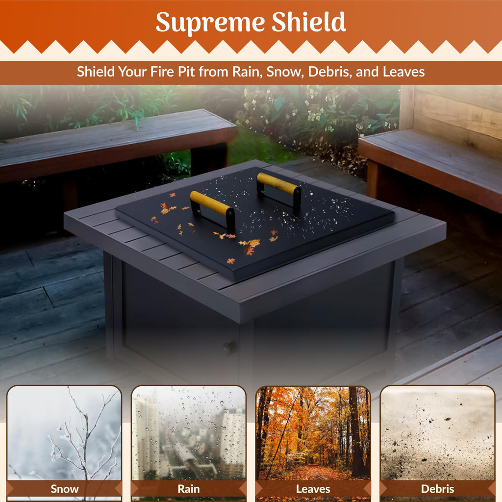 34 inch Square Fire Pit Lid Fit for 32" Fire Ring