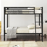 Metal Bunk Bed Twin Over Twin for Junior & Adults with Ladder and Heavy Duty Guardrail