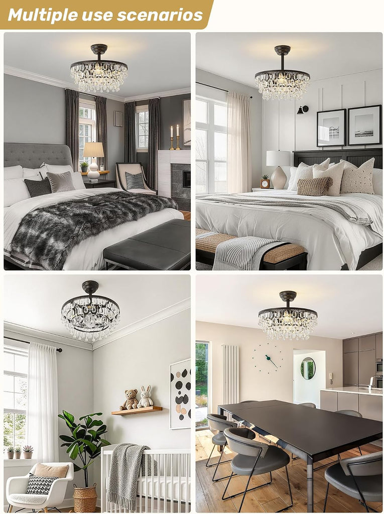 Crystal Fandelier Ceiling Fan with Light
