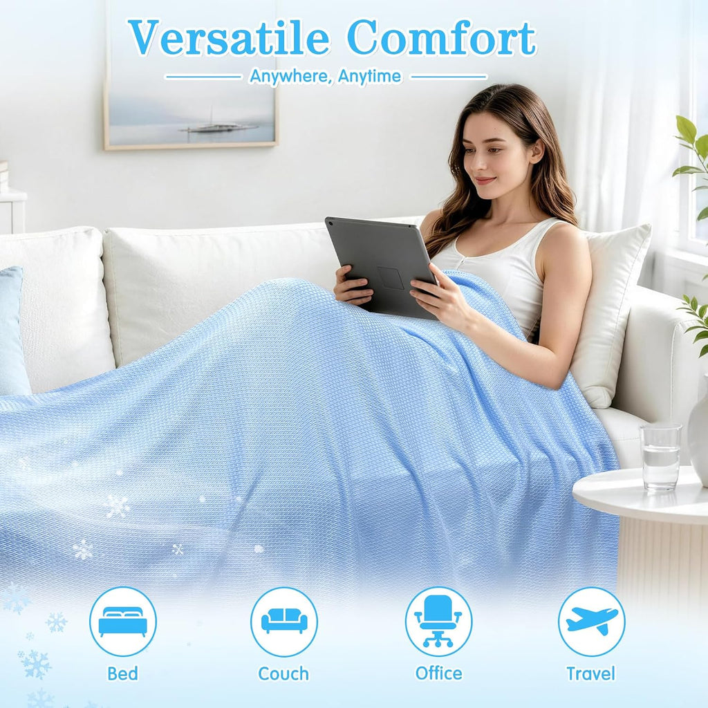 Cooling Blankets for Hot Sleepers and Night Sweats, Cool Summer Blanket, Rayon Made from Bamboo, Silky Soft