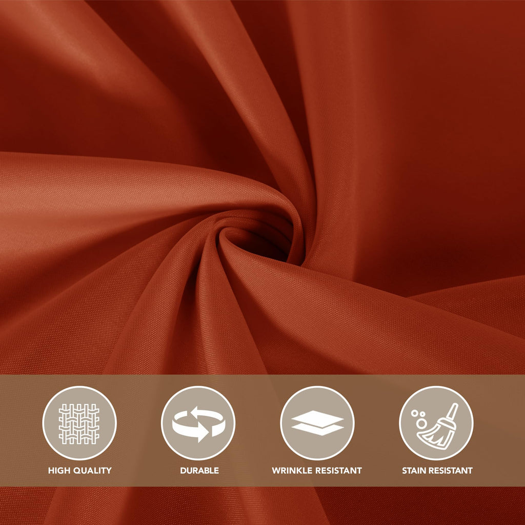 Thanksgiving Round Tablecloth 120 Inch, 8 Pack Burnt Orange Rust