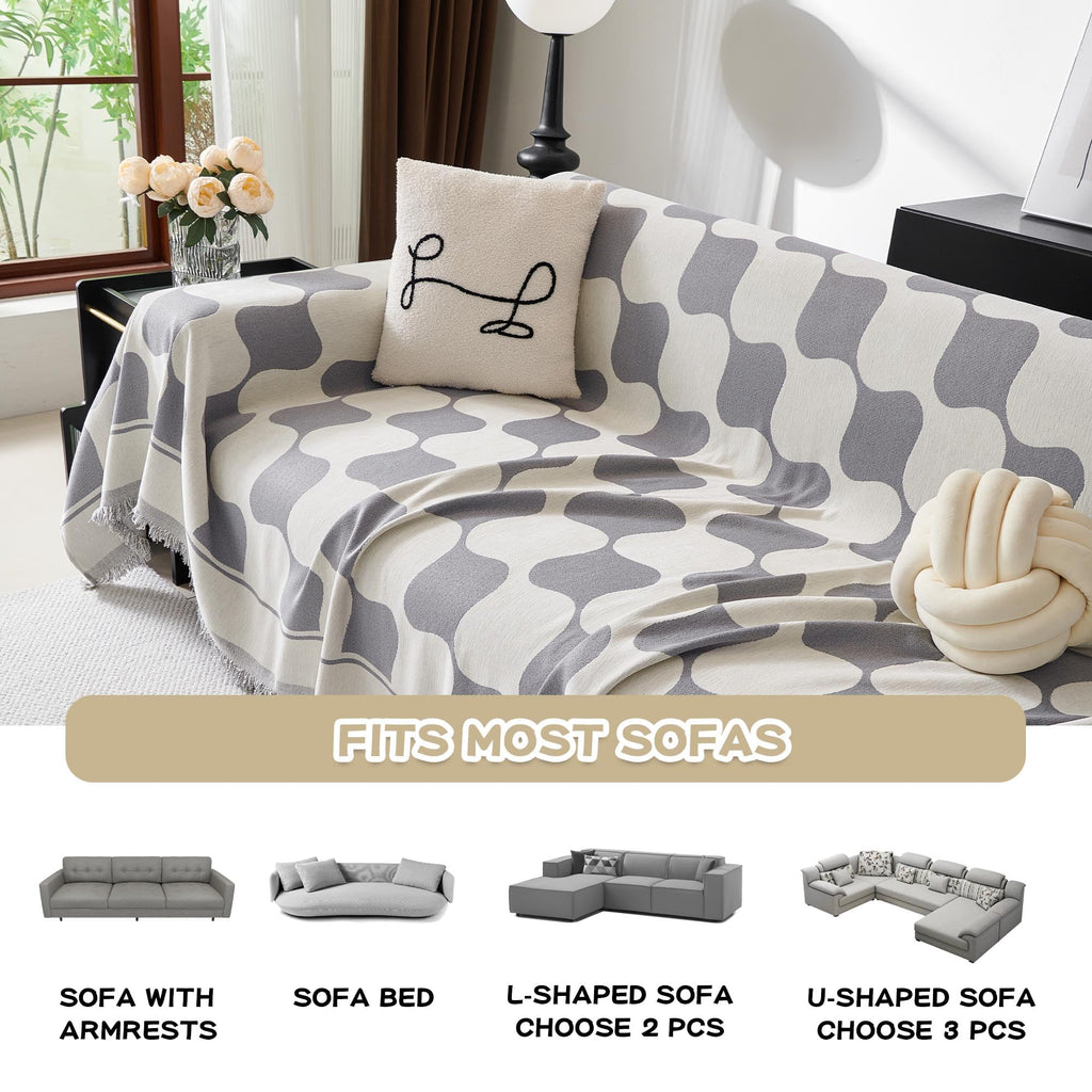 Oversized Couch Cover for Dogs Washable, Jacquard Couch Covers for 3 Cushion Couch Sofa, Sofa Slipcover for Sectional