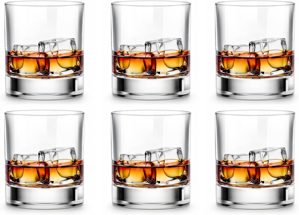 Whiskey Glasses-Premium 11 OZ Scotch Glass Set of 6 /Old Fashioned Whiskey Glasses/Style Glassware for Bourbon/Rum