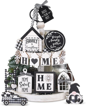Summer Tiered Tray Decor Home Wooden Sign Set - Set of 15